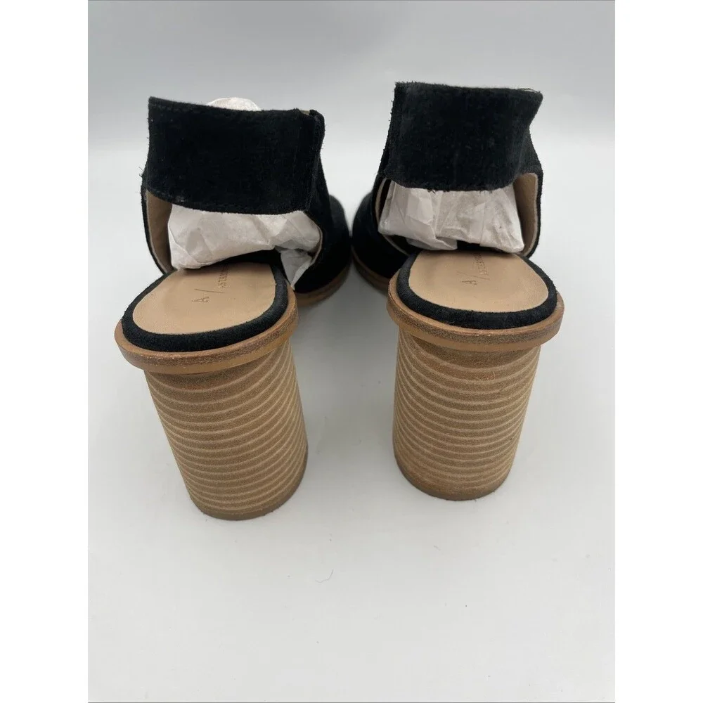 ANTHROPOLOGIE BLACK TRACY Slingback Shooties Size 40 Heels 10 High Heel